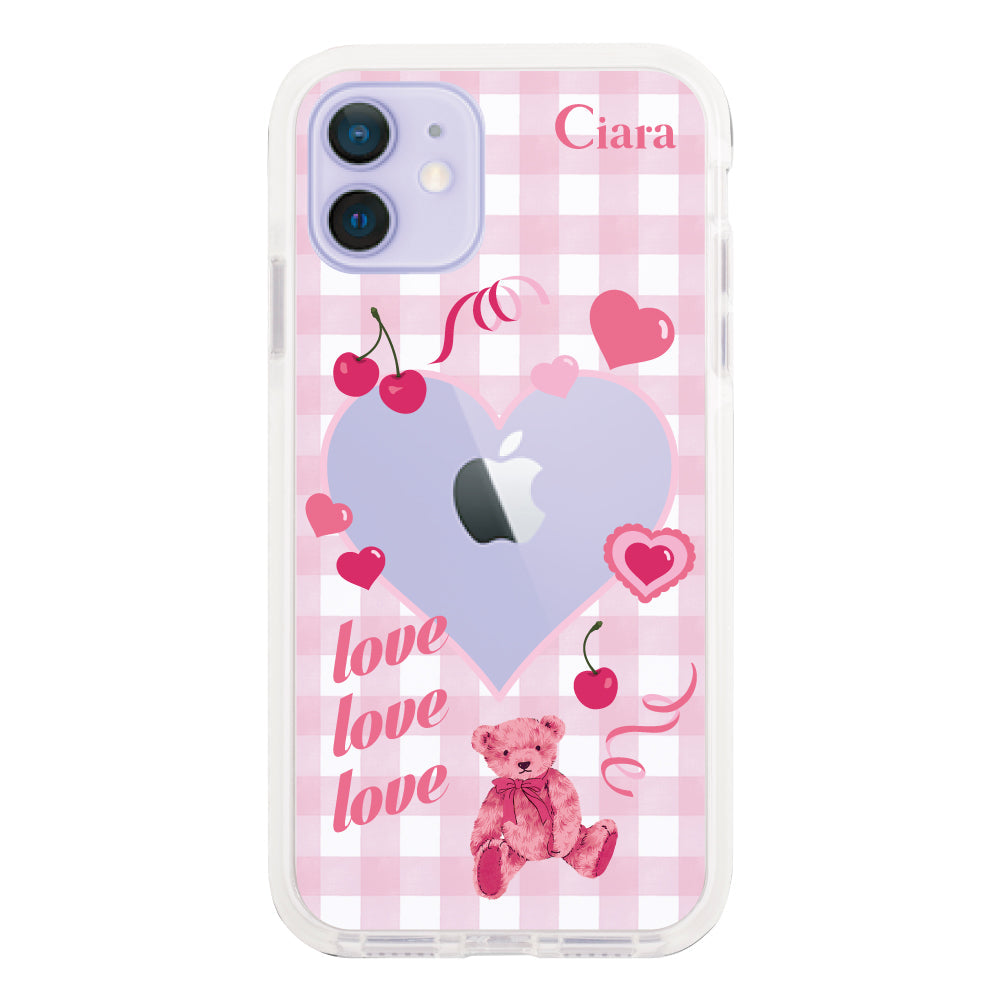 iPhone12/12Proケース クッションバンパー 耐衝撃クリアケース マイスウィーティー ピンク