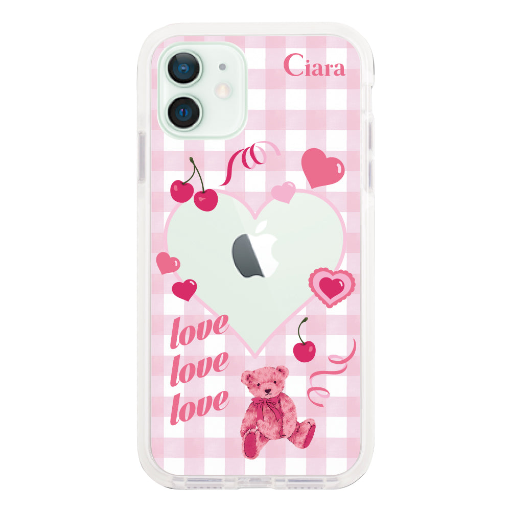 iPhone12mini クッションバンパー 耐衝撃クリアケース マイスウィーティー ピンク