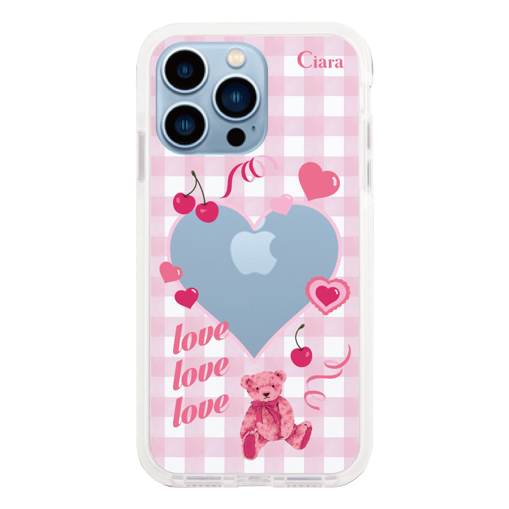 iPhone13ProMax クッションバンパー 耐衝撃クリアケース マイスウィーティー ピンク