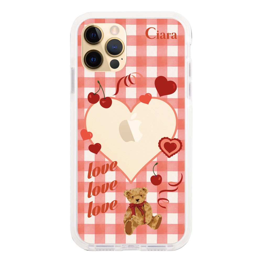 iPhone11Proケース クッションバンパー 耐衝撃クリアケース マイスウィーティー レッド