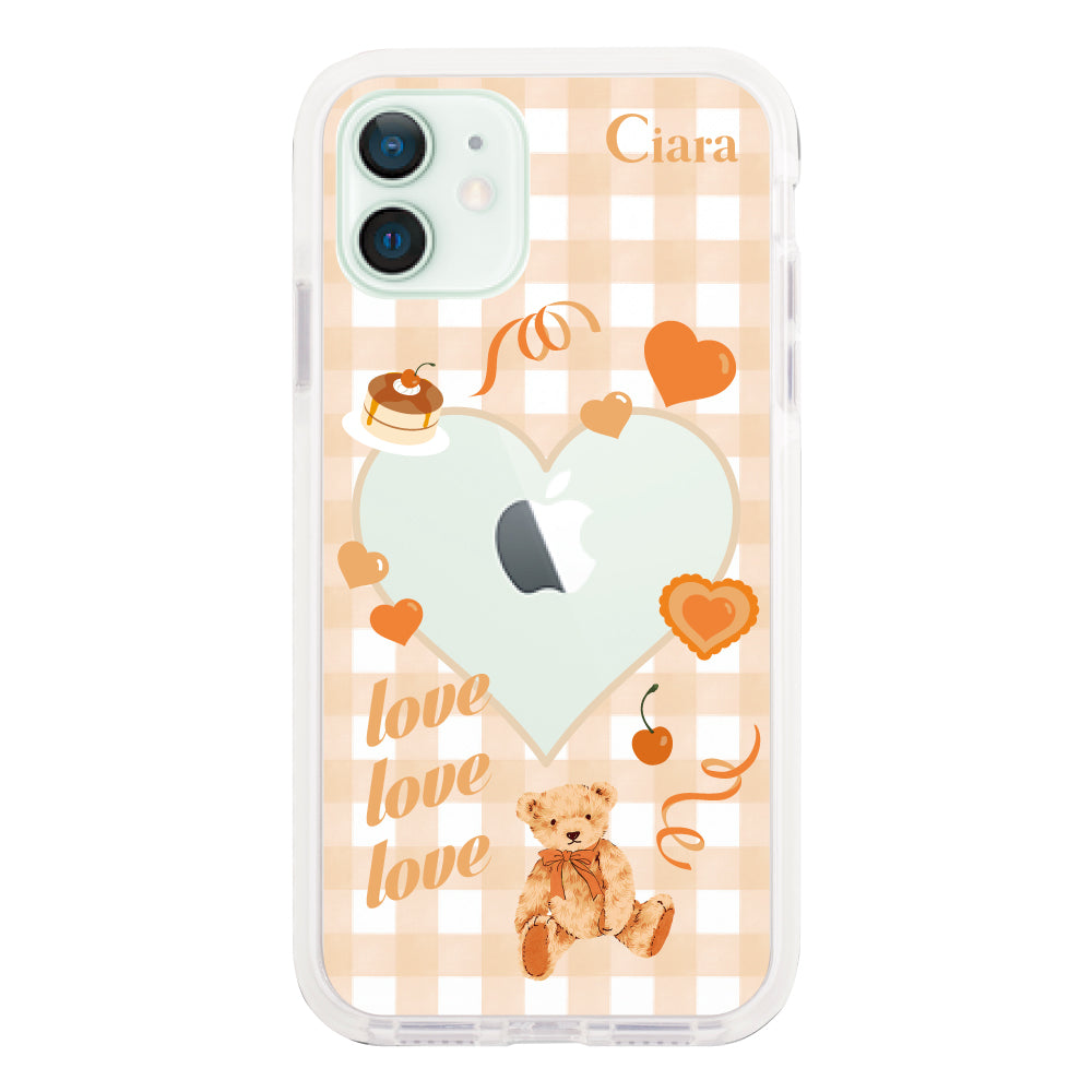 iPhone12miniケース クッションバンパー 耐衝撃クリアケース マイスウィーティー オレンジ