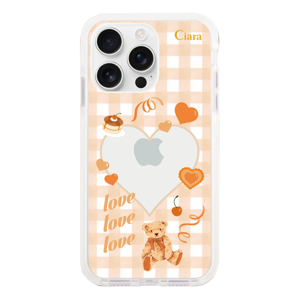 iPhone16ProMax クッションバンパー 耐衝撃クリアケース マイスウィーティー オレンジ