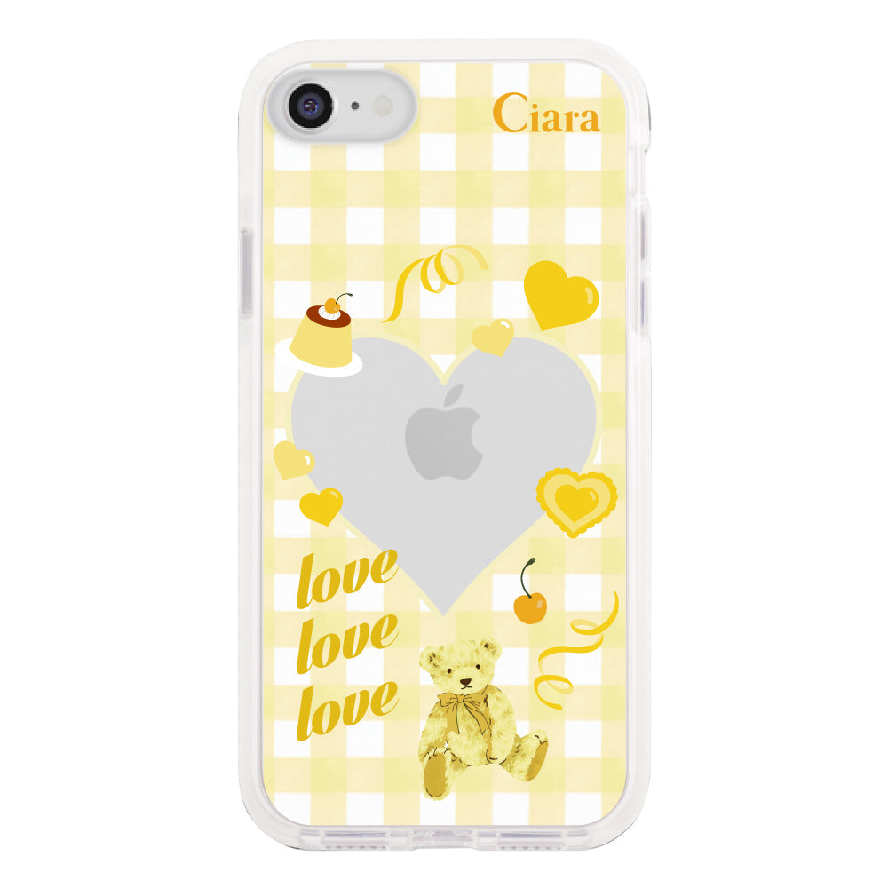 iPhone7Plus/8Plusケース クッションバンパー 耐衝撃クリアケース マイスウィーティー イエロー