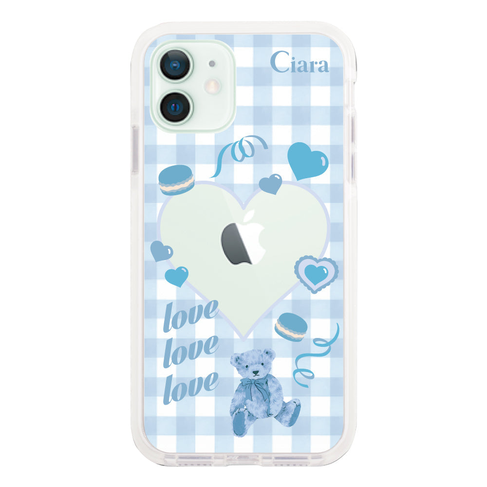 iPhone12miniケース クッションバンパー 耐衝撃クリアケース マイスウィーティー ブルー