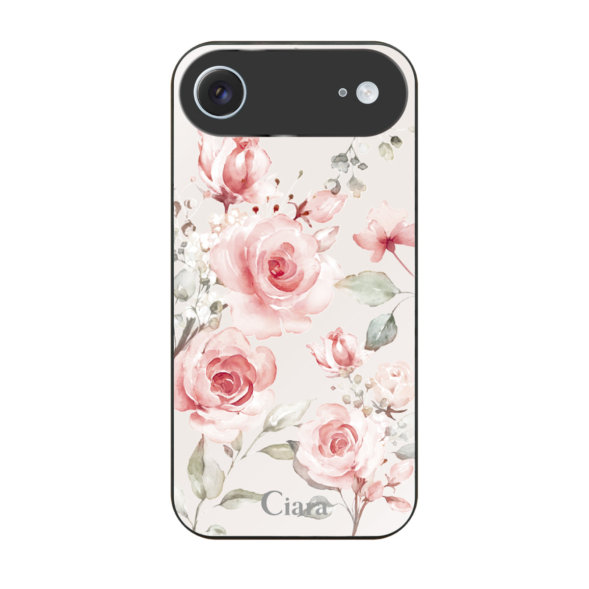 iPhoneAir ガラス 強化ガラスケース スプリンクルフラワー ピンク