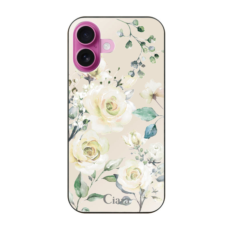 iPhoneケース ガラス 強化ガラスケース スプリンクルフラワー