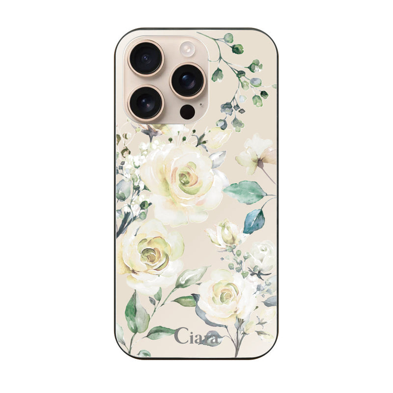 iPhoneケース ガラス 強化ガラスケース スプリンクルフラワー