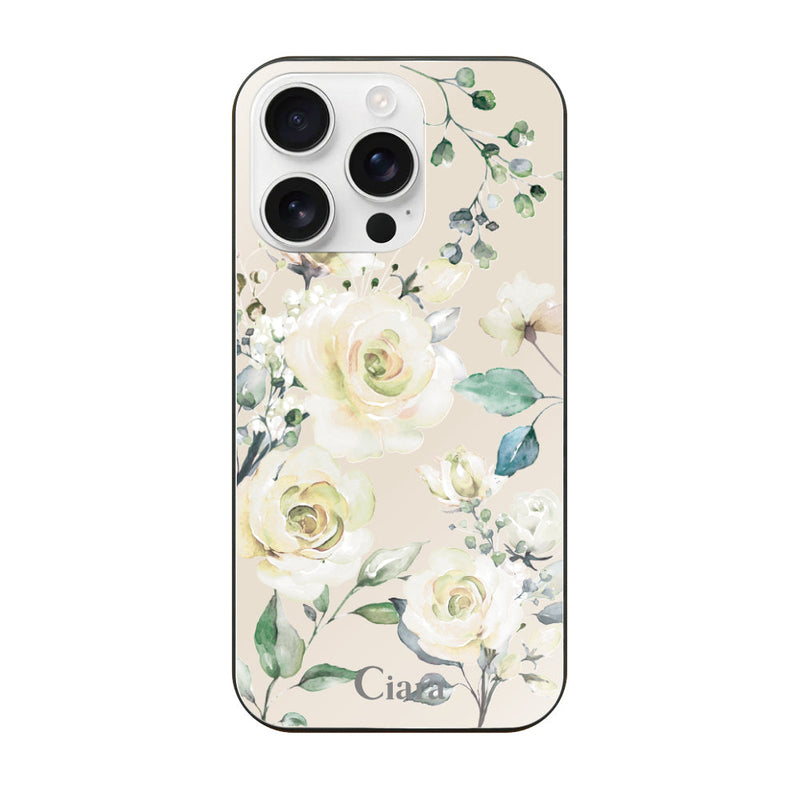 iPhoneケース ガラス 強化ガラスケース スプリンクルフラワー