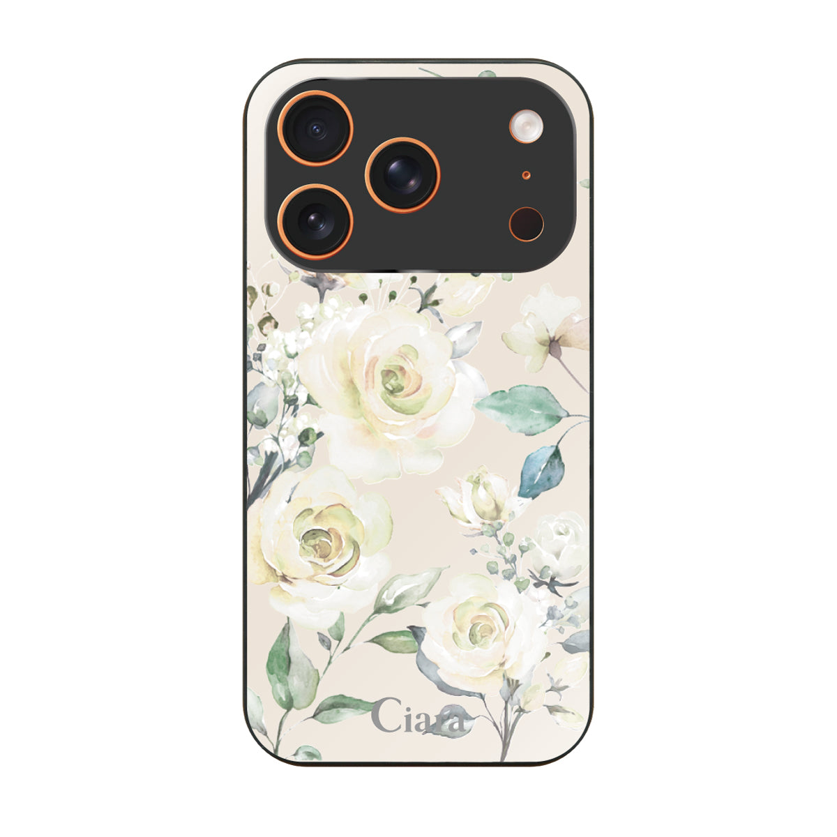 iPhone17ProMax ガラス 強化ガラスケース スプリンクルフラワー イエロー