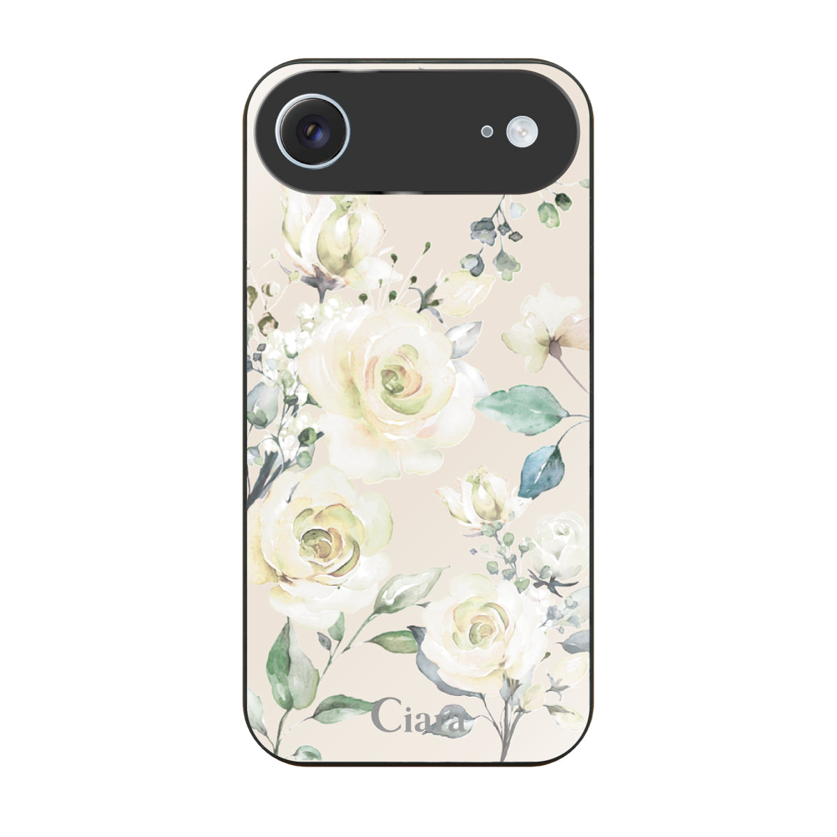 iPhoneAir ガラス 強化ガラスケース スプリンクルフラワー イエロー