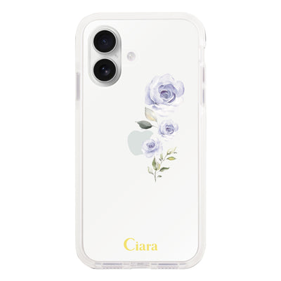 iPhoneケース クッションバンパー 耐衝撃クリアケース ヴァーティカルフラワー