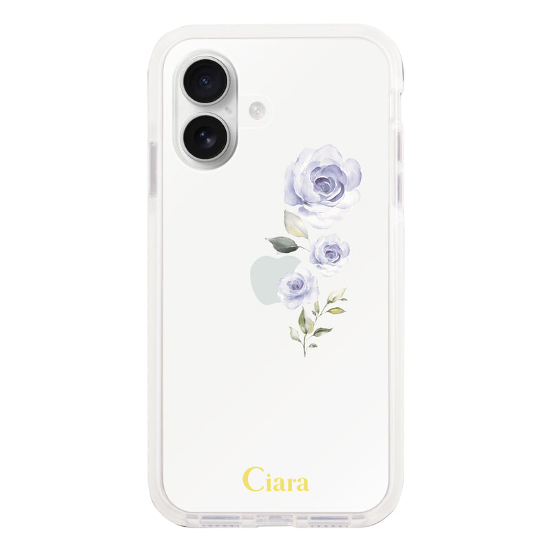 iPhoneケース クッションバンパー 耐衝撃クリアケース ヴァーティカルフラワー
