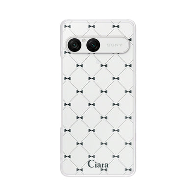 Xperiaケース クリアケース キルティングリボン