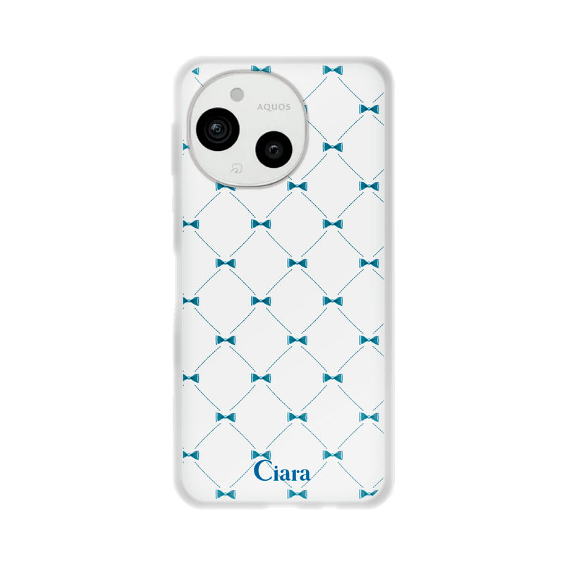 AQUOSケース クリアケース キルティングリボン