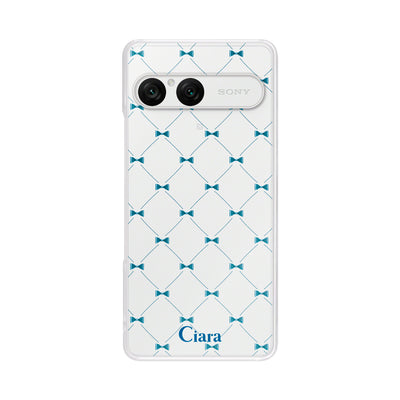 Xperiaケース クリアケース キルティングリボン