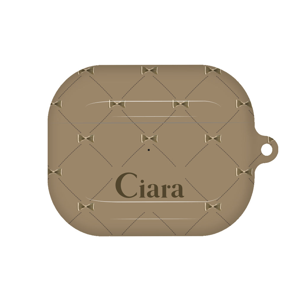 Airpods(第3世代)ケース ハード キルティングリボン ベージュ