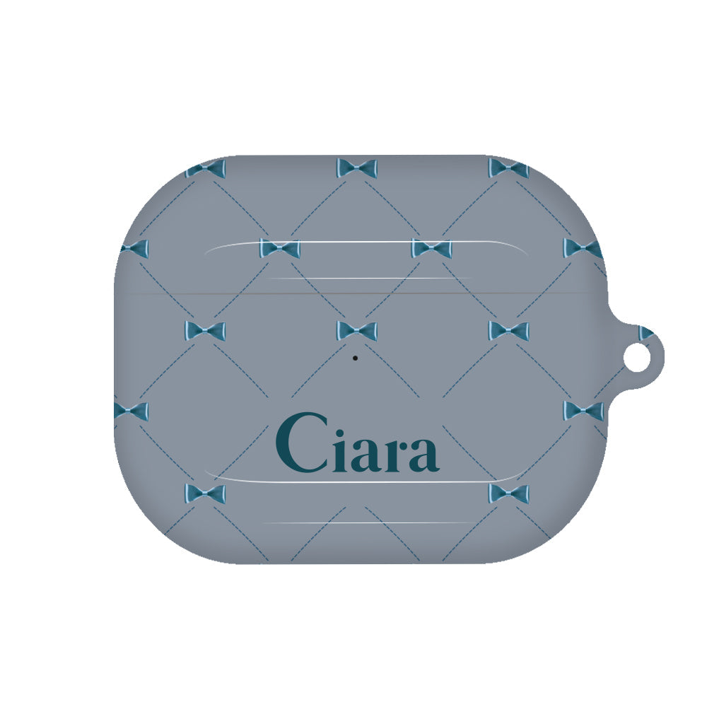 Airpods(第3世代)ケース ハード キルティングリボン ブルー