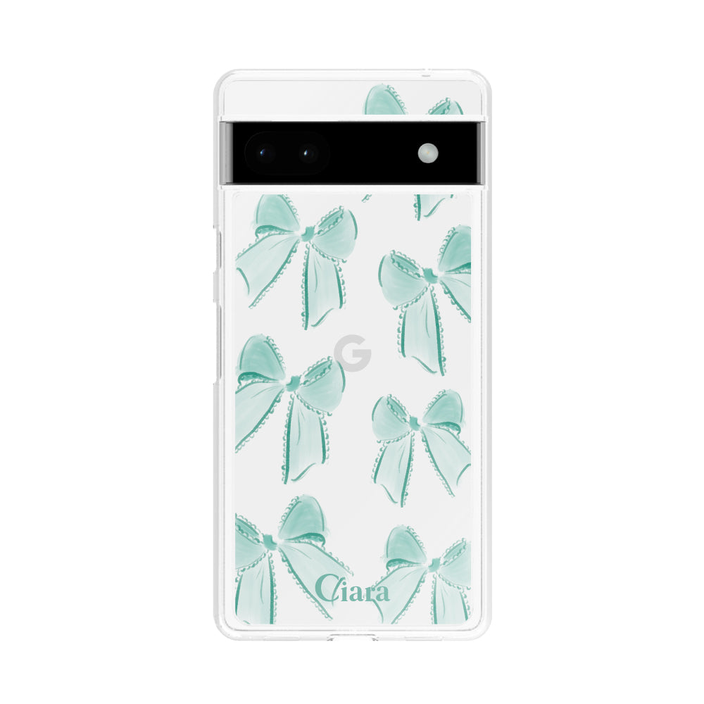 GooglePixel6a クリアケース ウォーターリボン グリーン