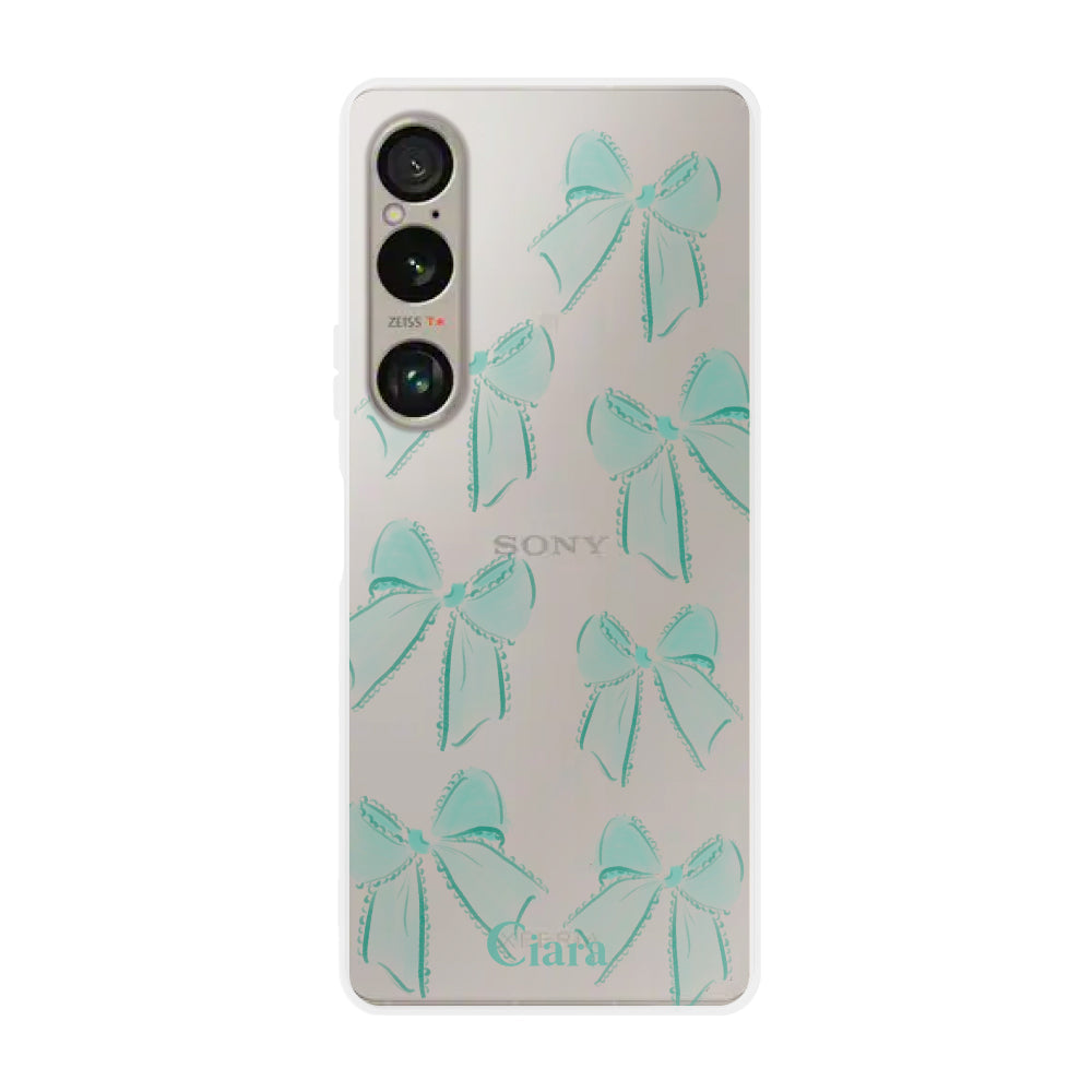 Xperia10VI クリアケース ウォーターリボン グリーン