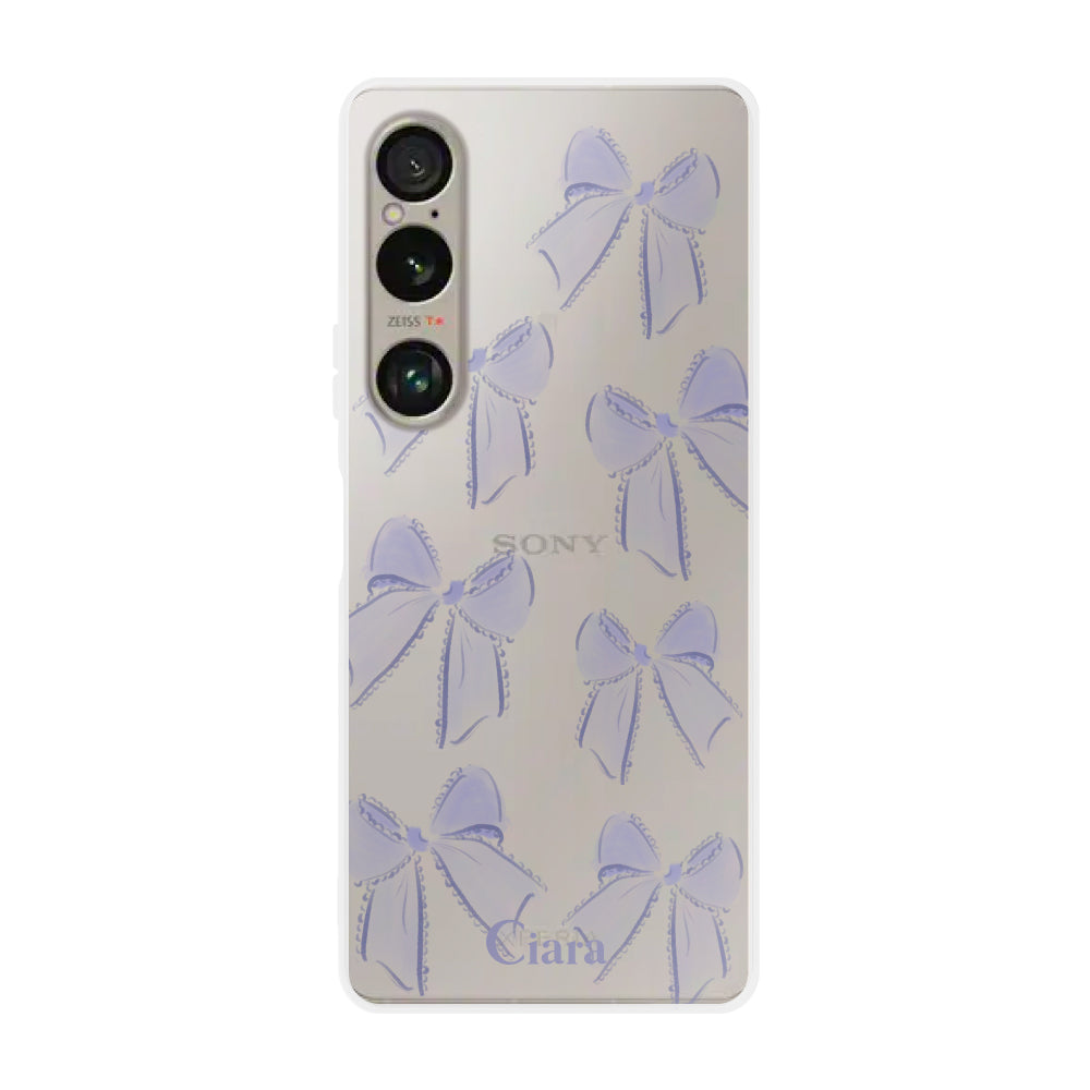 Xperia10VI クリアケース ウォーターリボン パープル