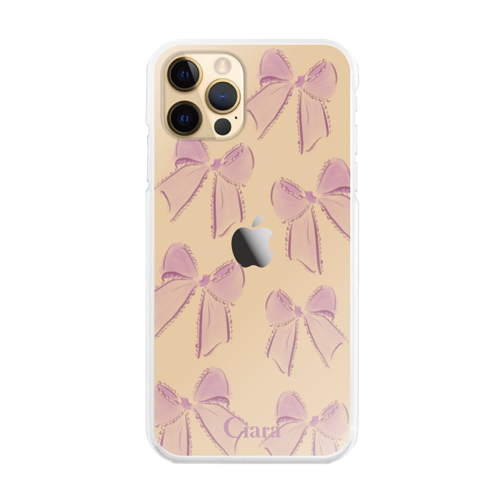 iPhone11Pro ハイブリッド クリアケース ウォーターリボン ピンク