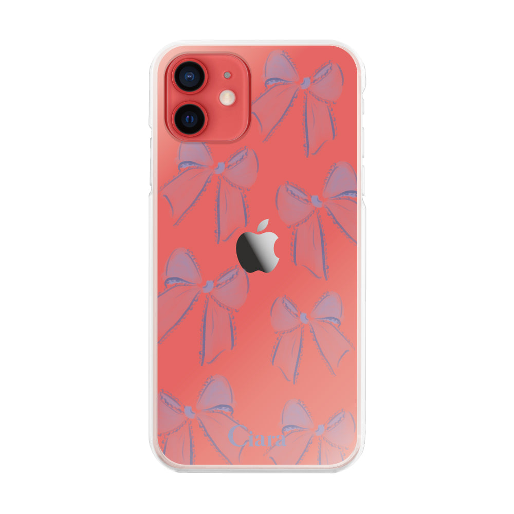 iPhone11 ハイブリッド クリアケース ウォーターリボン パープル