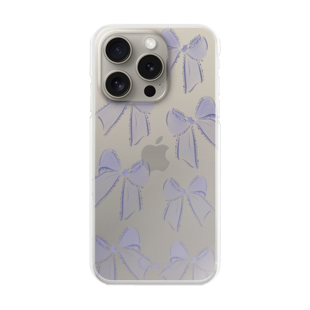 iPhone15Pro ハイブリッド クリアケース ウォーターリボン パープル