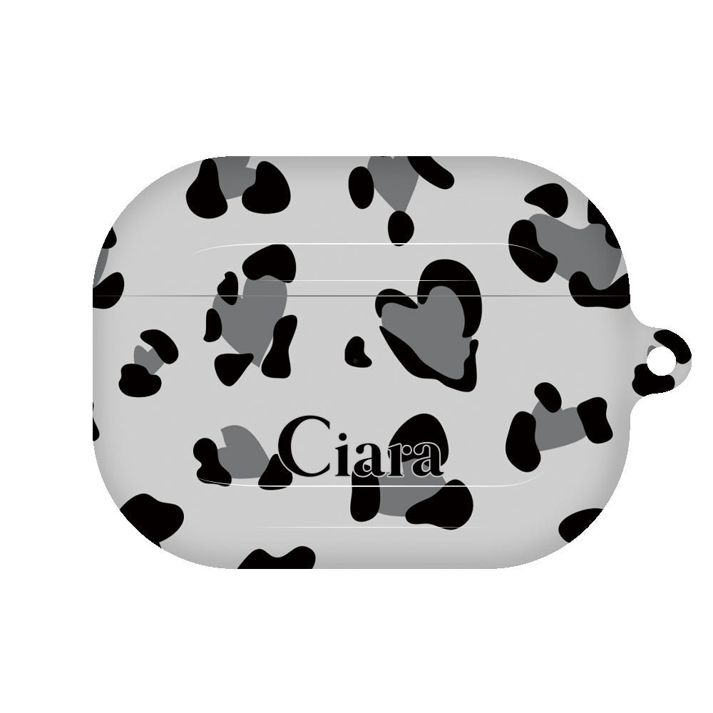 AirpodsProケース ハード レオパード ブラック