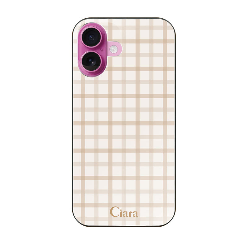 iPhoneケース ガラス 強化ガラスケース ブロックチェック