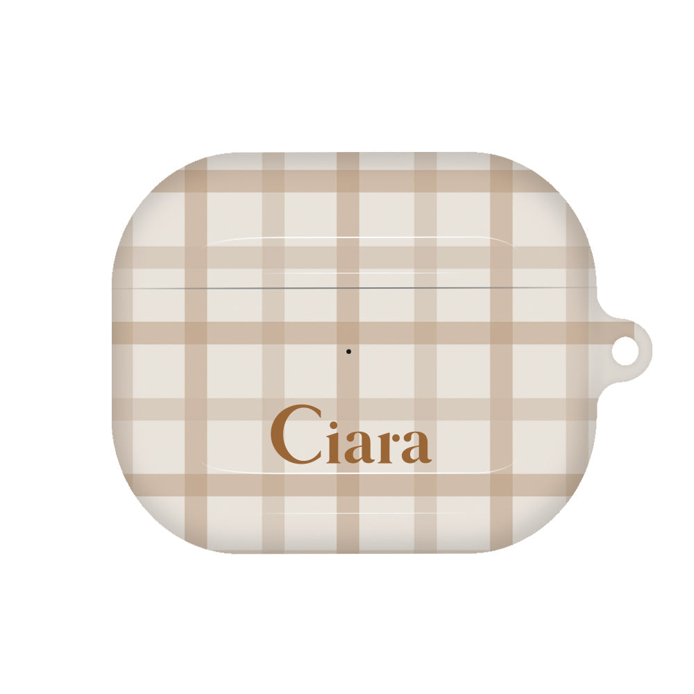 Airpods(第3世代)ケース ハード ブロックチェック ベージュ