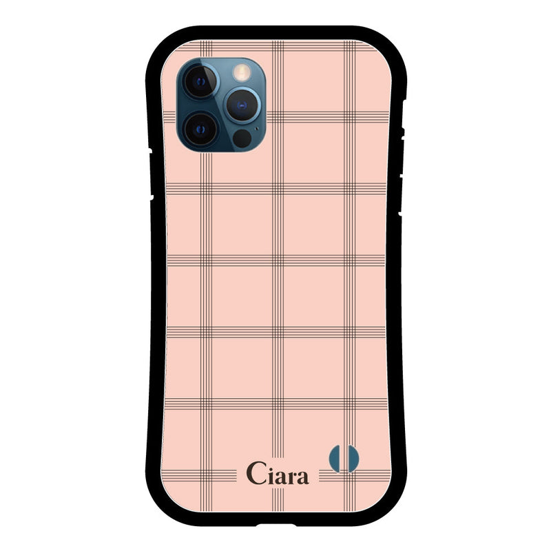 iPhoneケース グリップ 耐衝撃ケース グラフチェック