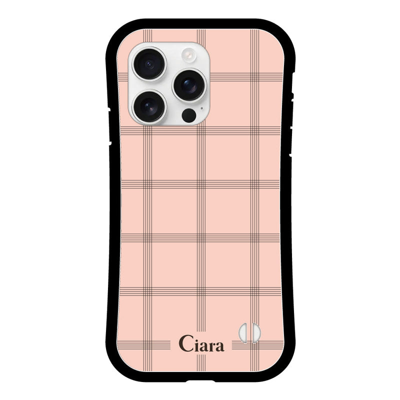 iPhoneケース グリップ 耐衝撃ケース グラフチェック