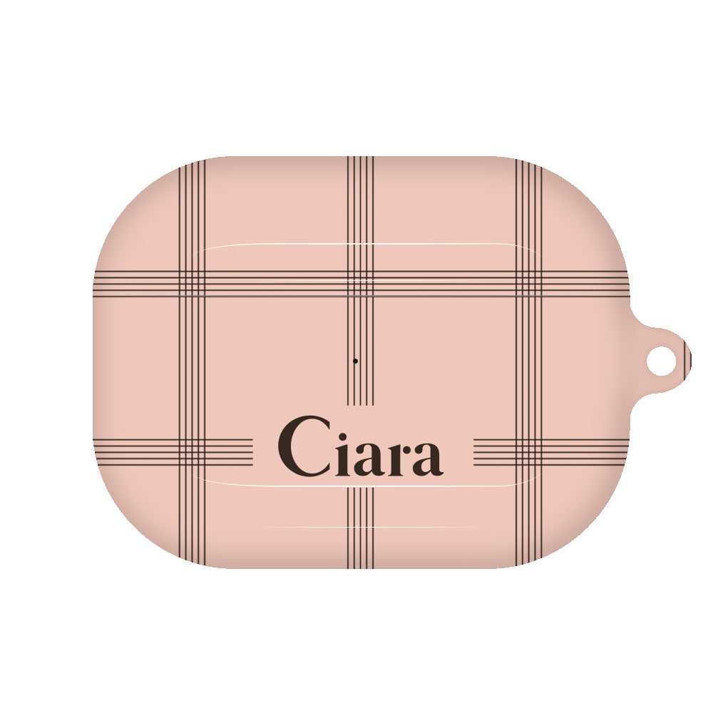 AirpodsProケース ハード グラフチェック ママレード