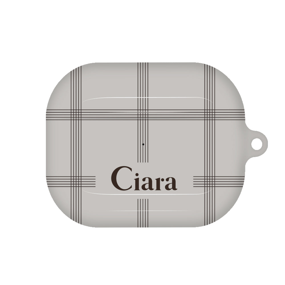 Airpods(第3世代)ケース ハード グラフチェック グレー