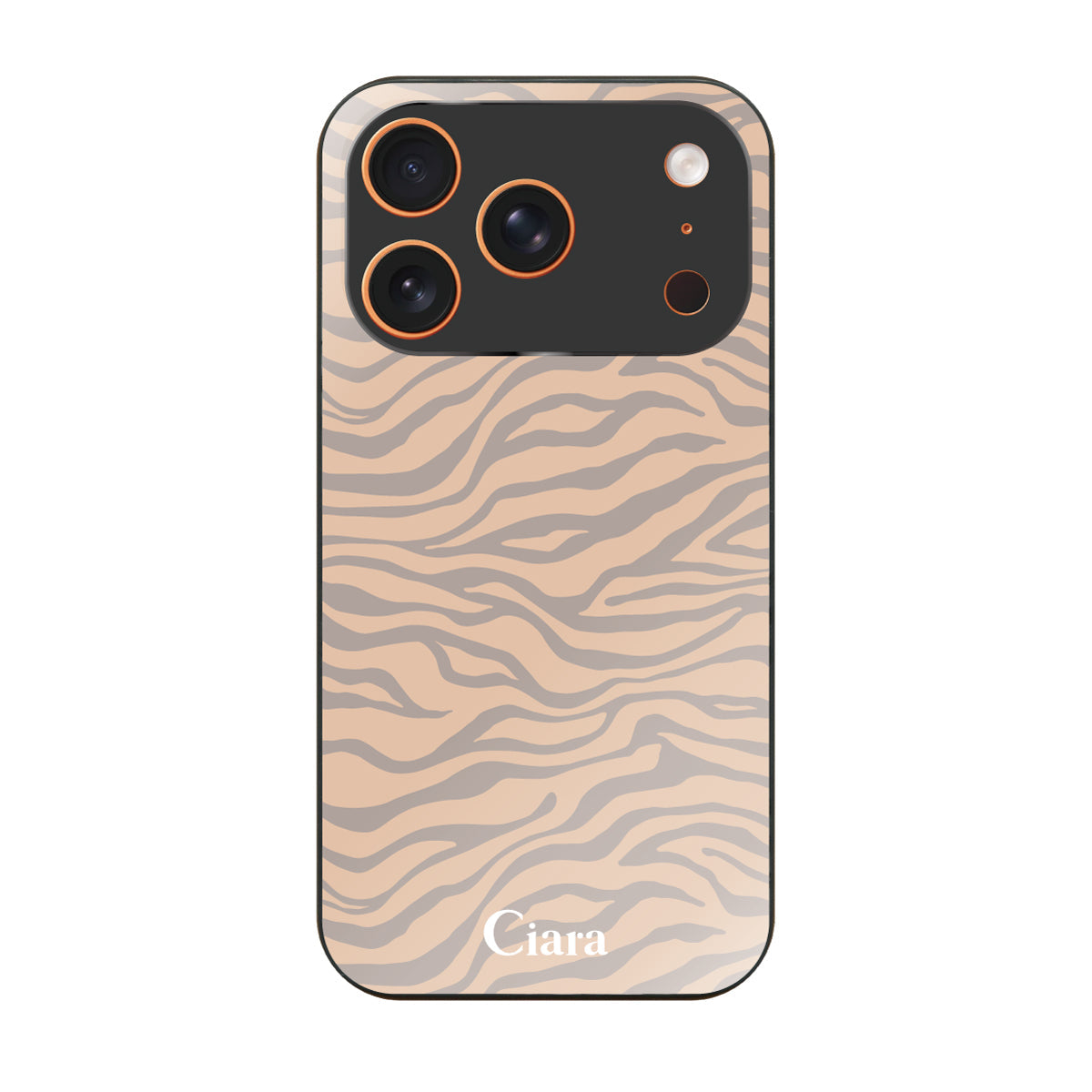 iPhone17ProMax ガラス 強化ガラスケース タイガー ベージュ