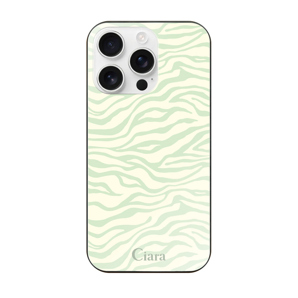 iPhone16ProMaxケース ガラス 強化ガラスケース タイガー グリーン