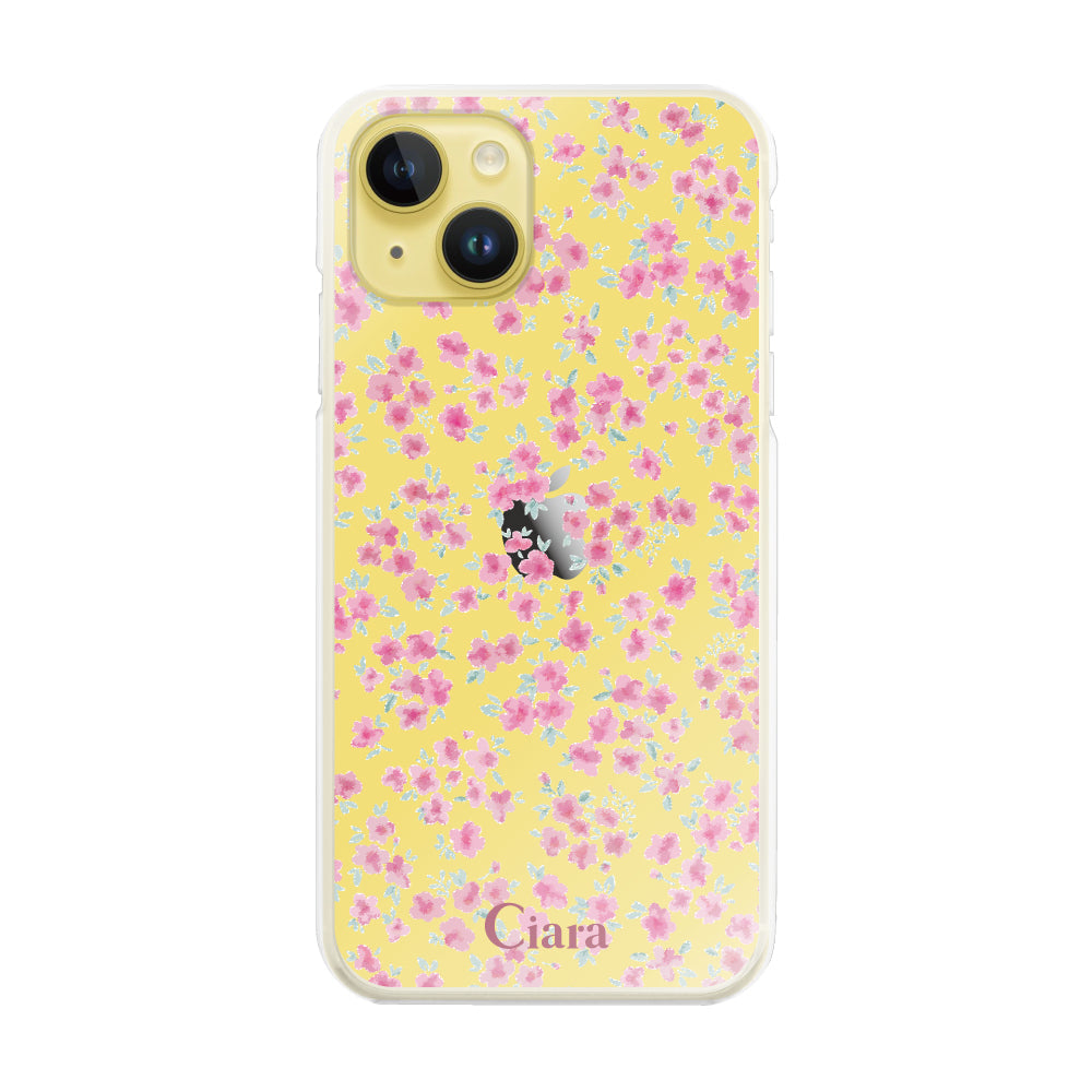 iPhone14Plus ハイブリッド クリアケース フロレ ピンク