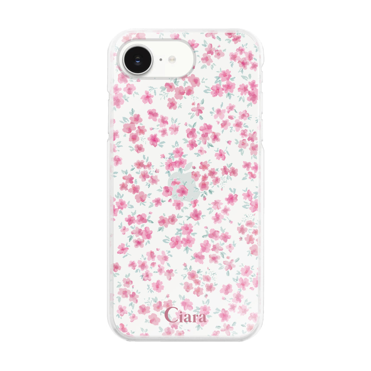 iPhone16e ハイブリッド クリアケース フロレ ピンク