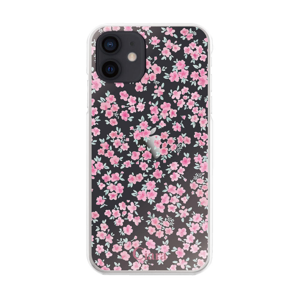 iPhoneXR ハイブリッド クリアケース フロレ ピンク