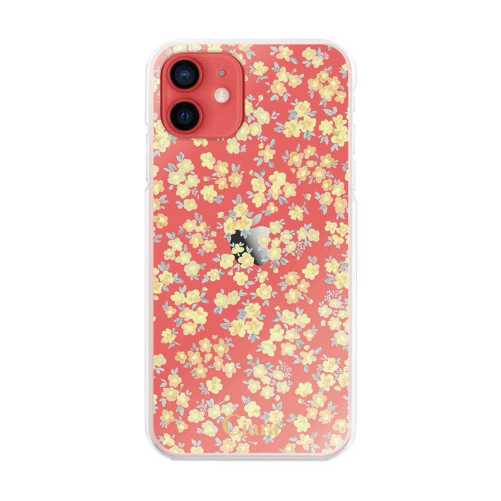 iPhone11 ハイブリッド クリアケース フロレ イエロー
