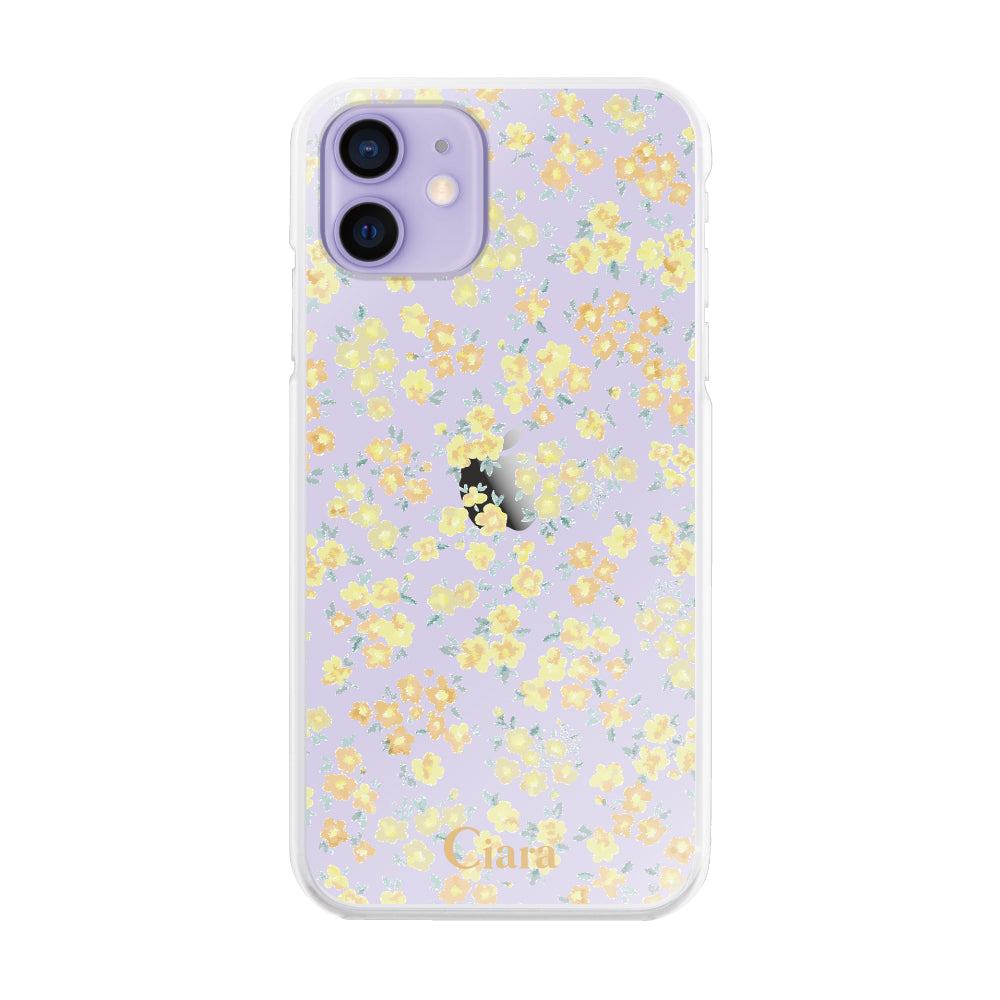iPhone12/12Pro ハイブリッド クリアケース フロレ イエロー