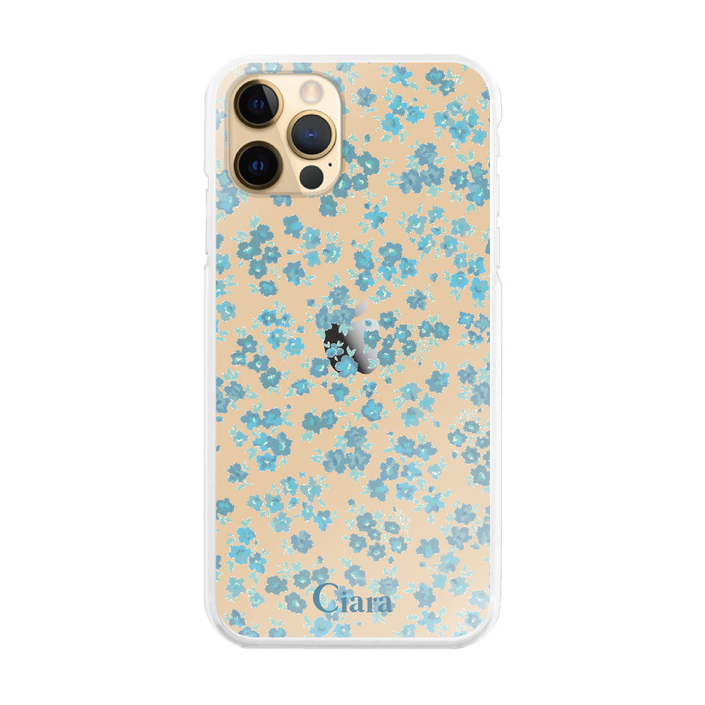 iPhone11Pro ハイブリッド クリアケース フロレ ブルー