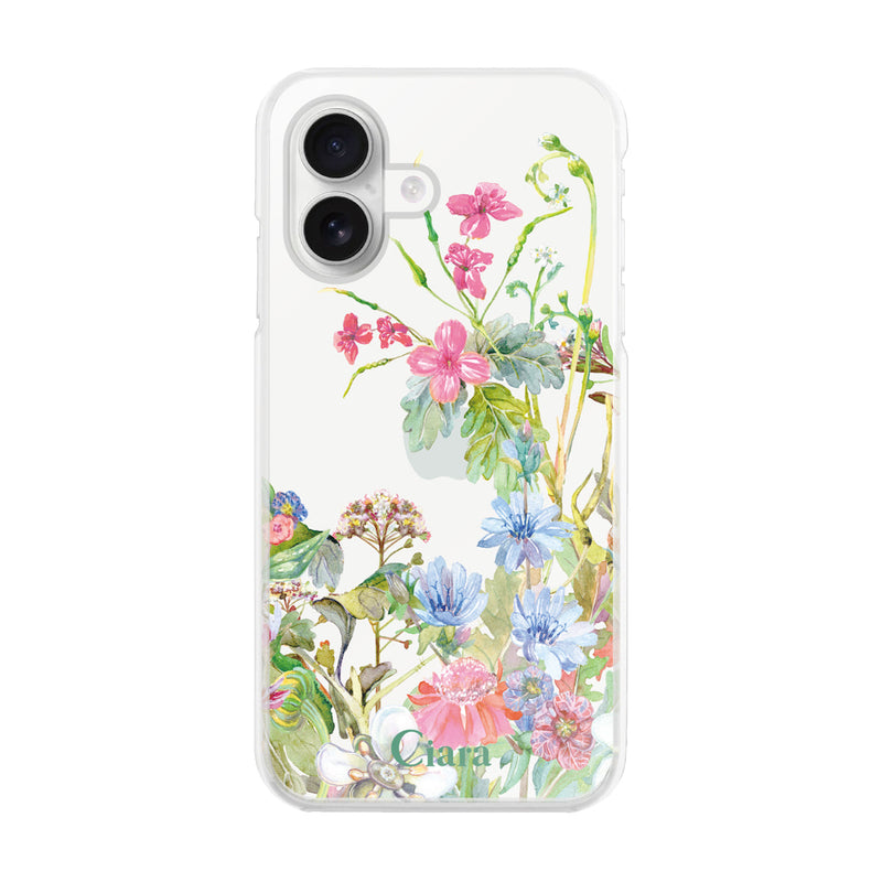 iPhoneケース ハイブリッド クリアケース ボタニカルフラワー