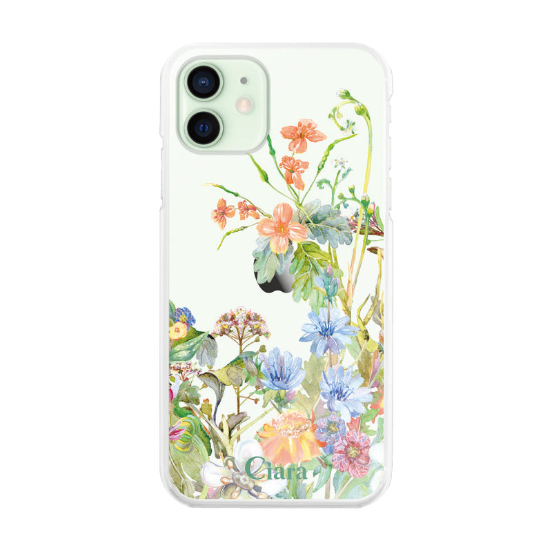 iPhoneケース ハイブリッド クリアケース ボタニカルフラワー