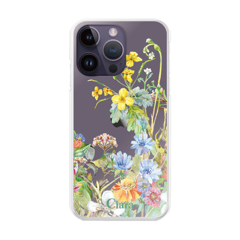 iPhoneケース ハイブリッド クリアケース ボタニカルフラワー