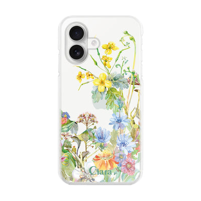 iPhoneケース ハイブリッド クリアケース ボタニカルフラワー