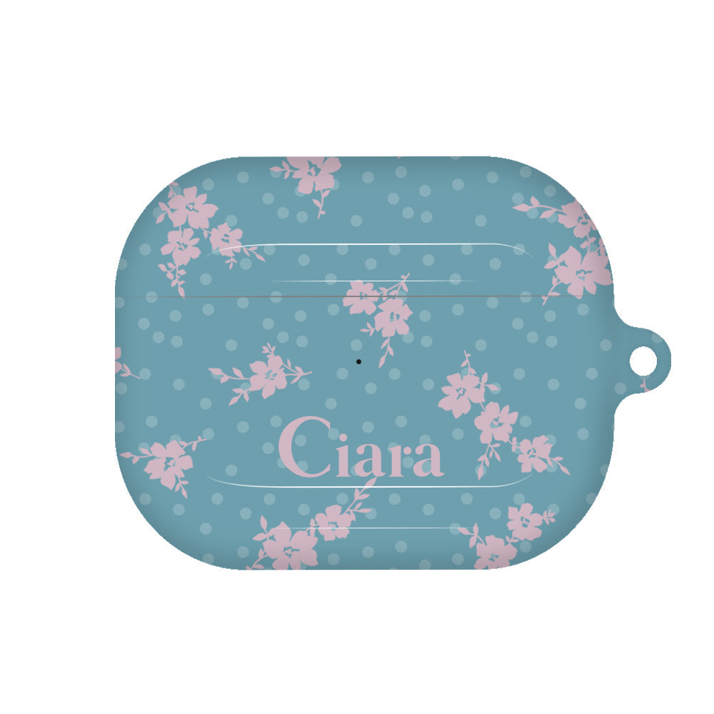 Airpods(第3世代)ケース ハード ドットフラワー ブルー