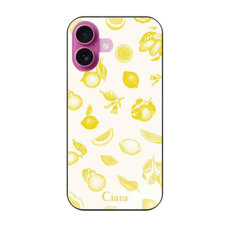 iPhoneケース ガラス 強化ガラスケース ロマンティックレモン