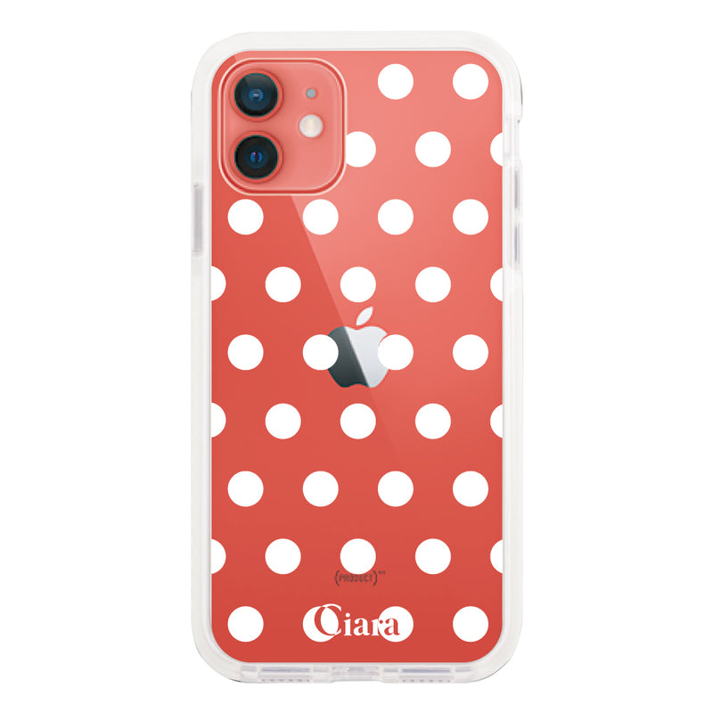 iPhoneケース クッションバンパー 耐衝撃クリアケース ドット