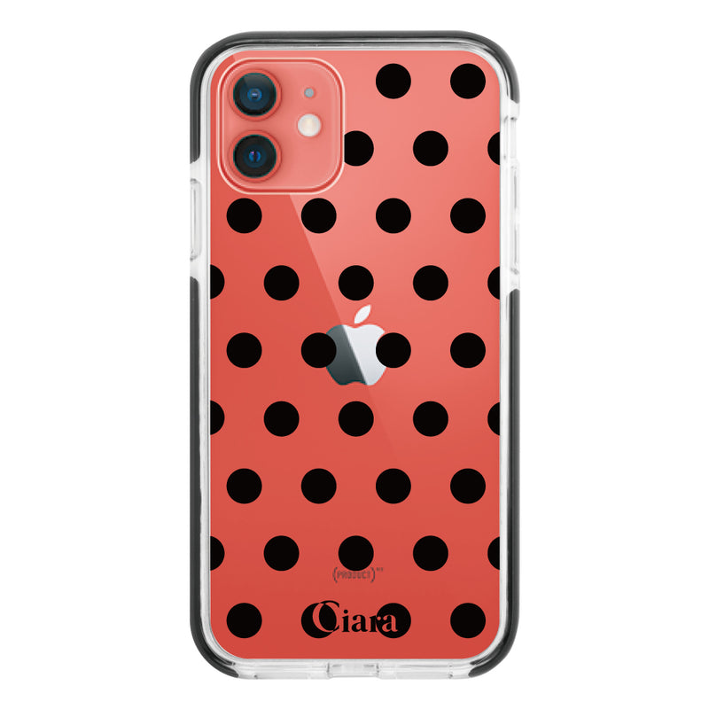 iPhoneケース クッションバンパー 耐衝撃クリアケース ドット